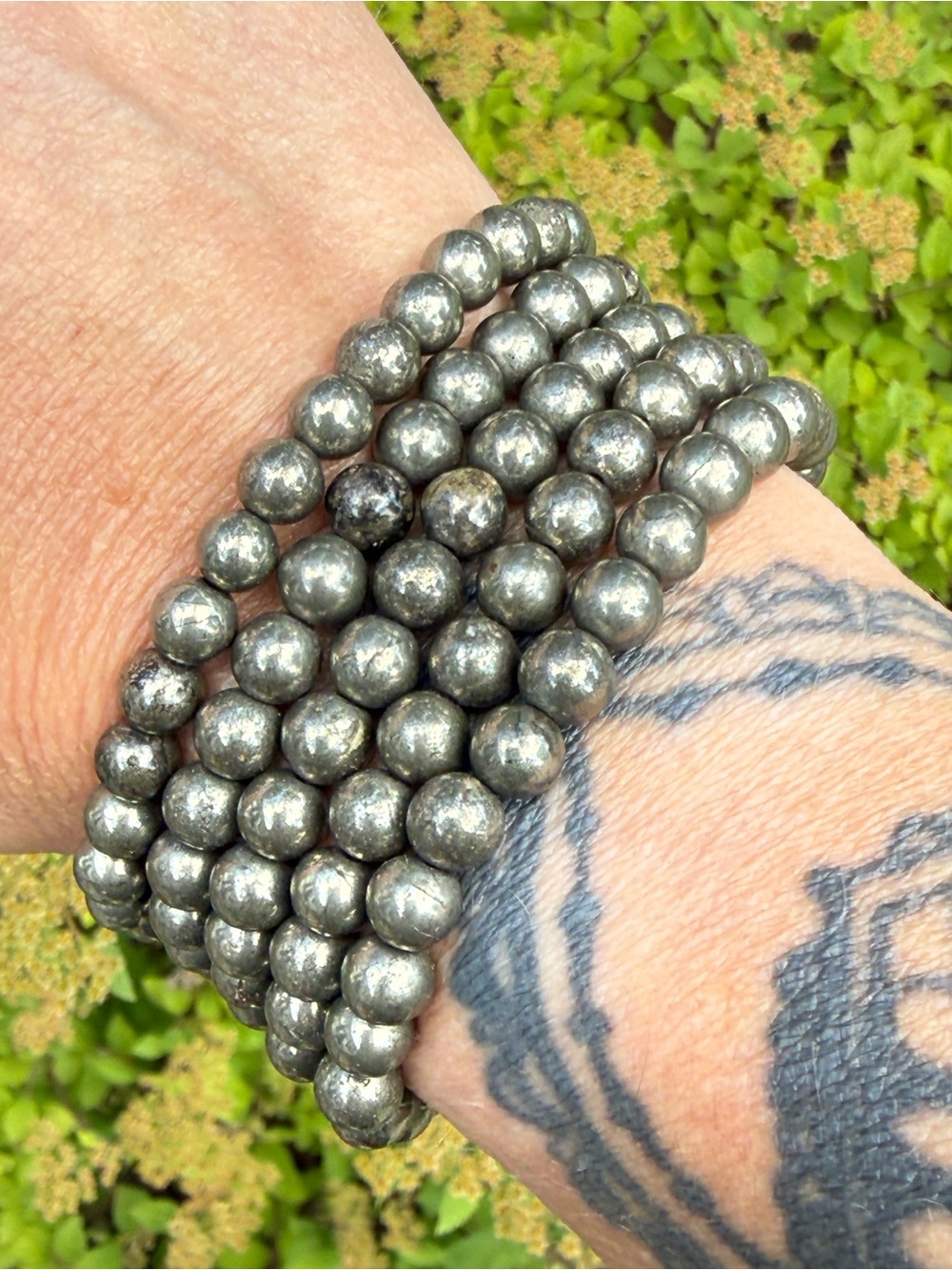 6mm Pyrite Beaded Bracelet